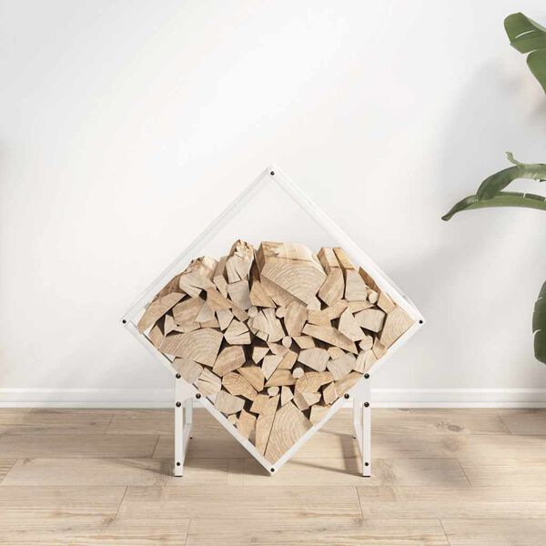 vidaXL Firewood Rack White 60x25x60 cm Cold-rolled steel