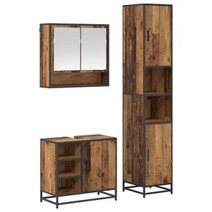vidaXL Bathroom Furniture Set 3 pcs Old Wood Engineered Wood