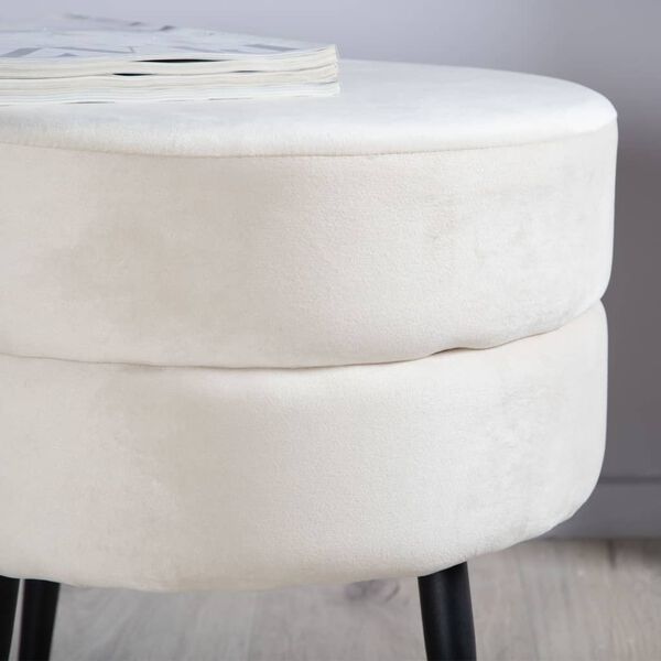 Venture Home Pouffe Pot 40x40x40 cm Velvet Black and Light Beige