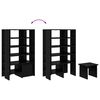 vidaXL Shoe Cabinet with Shelf 2 pcs Black Oak Engineered Wood