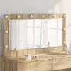 vidaXL Vanity Mirror with LED Strip Lights Sonoma Oak 100 x 55 x 18 cm