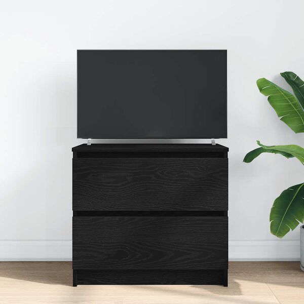 vidaXL TV Cabinet Black 60x35x54 cm Engineered Wood