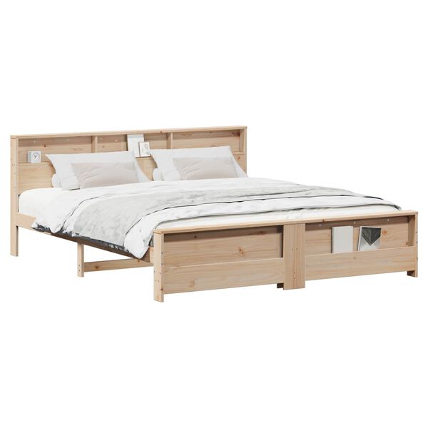 vidaXL Bed Frame with Headboard Brown 180 x 200 cm Engineered Wood