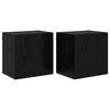 vidaXL TV Wall Cabinets 2 pcs Black Oak Engineered Wood