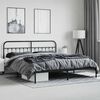 vidaXL Metal Bed Frame without Mattress with Headboard Black 200x200cm