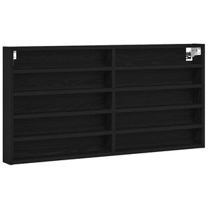 vidaXL Display Cabinet Wall-Mounted Black Oak 100 x 8.5 x 50 cm