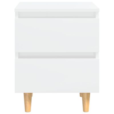 vidaXL Bed Cabinets & Pinewood Legs 2 pcs High Gloss White 40x35x50cm