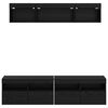 vidaXL TV Wall Units with LED with LED 5 pcs Black Oak 80 x 30 x 40 cm
