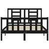 vidaXL Bed Frame without Mattress Black Double Solid Wood Pine