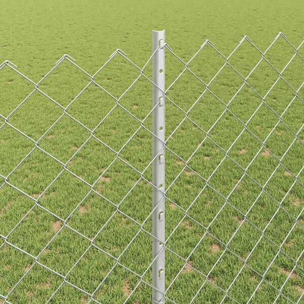 vidaXL Fence and Post Silver 1.4 x 10 m Steel