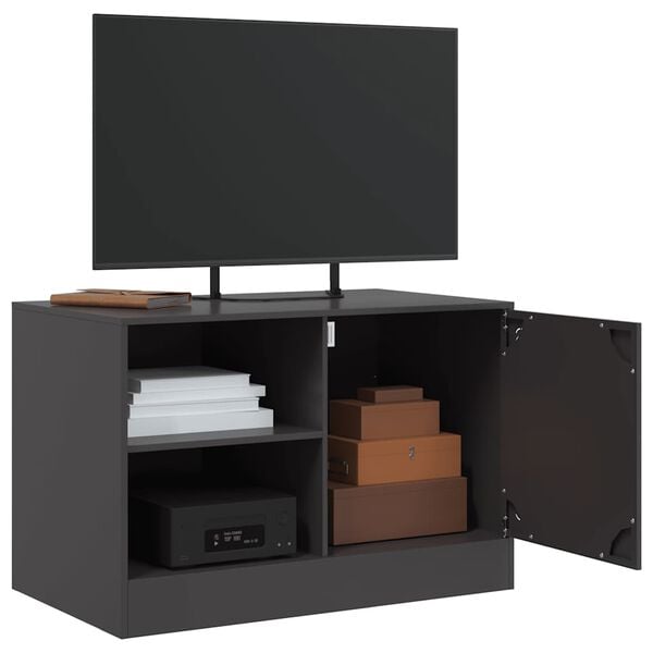 vidaXL TV Cabinets 2 pcs Black 67x39x44 cm Steel