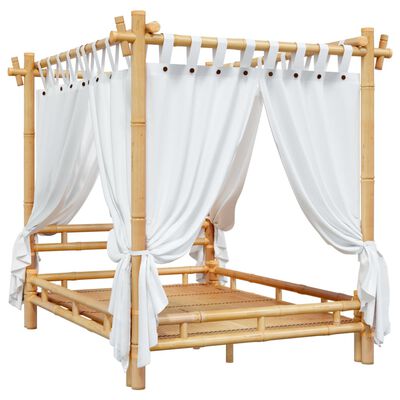 vidaXL Canopy Bed 140x200 cm Bamboo