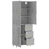 vidaXL Highboard Concrete Grey 69.5x34x180 cm Engineered Wood