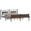 vidaXL Metal Bed Frame without Mattress Brown Oak 180x200 cm Super King