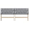 vidaXL Upholstered Headboard Light Grey 200 cm Solid Pine Wood