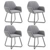 vidaXL Dining Chairs 4 pcs Light Grey Fabric