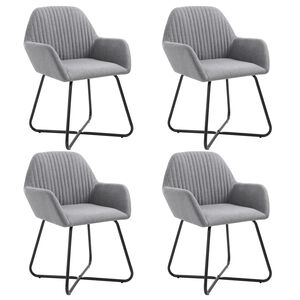 vidaXL Dining Chairs 4 pcs Light Grey Fabric