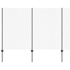 vidaXL Chain Link Fence with Post 10 x 1.5 m (W x H) PVC-Coated Steel
