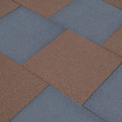 vidaXL Fall Protection Tiles 6 pcs Rubber 50x50x3 cm Grey
