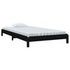 vidaXL Stack Bed without Mattress Black 80x200 cm Solid Wood Pine