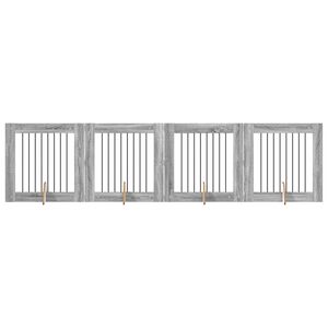 vidaXL Dog Gate with Stands 4 pcs Grey Sonoma 80 x 80 cm