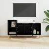 vidaXL TV Cabinet Black Oak 100 x 35 x 55 cm Engineered Wood