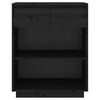 vidaXL Console Cabinet Black 60x34x75 cm Solid Wood Pine