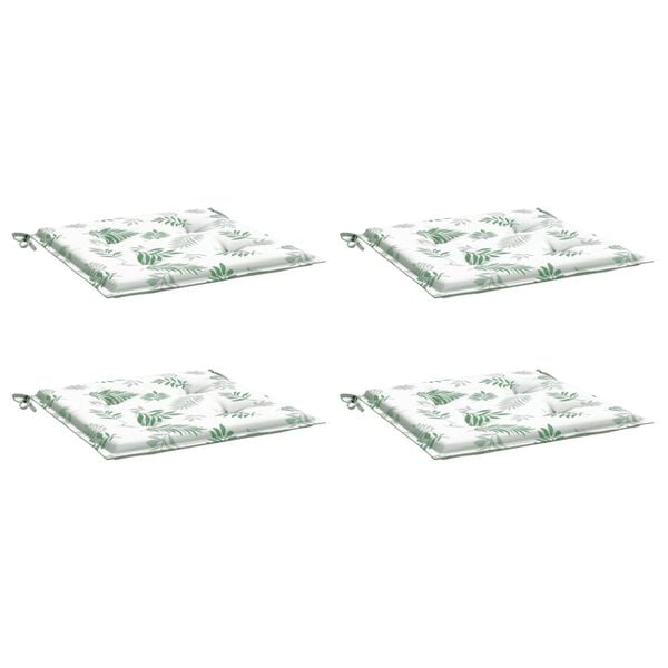 vidaXL Chair Cushions 4 pcs Leaf Pattern 50x50x4 cm Fabric