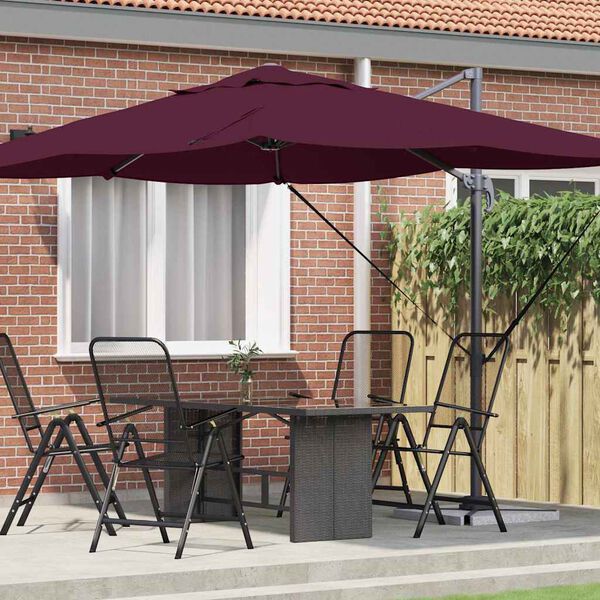 vidaXL Umbrella Bordeaux Red 351 x 250 x 260 cm