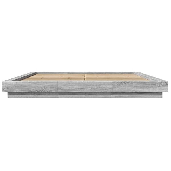 vidaXL Bed Frame without Mattress Grey Sonoma 180x200 cm Super King