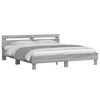 vidaXL Bed Frame with LED without Mattress Grey Sonoma 160x200 cm