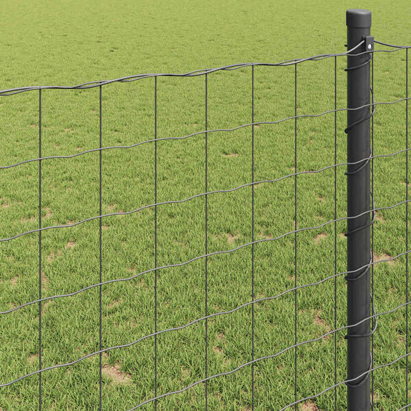 vidaXL Euro Fence Grey 0.4 x 10 m PVC-coated iron