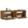 vidaXL Bedside Cabinets 2 pcs with LEDs Smoked Oak 60x35x40 cm