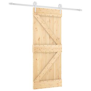 vidaXL Sliding Door 85 x 210 cm Solid Pine Wood (Untreated)