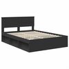 vidaXL Bed Frame with Headboard Black 140 x 200 cm Engineered wood