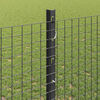 vidaXL Fence with Post Grey 1.2 x 25 m Steel and PVC