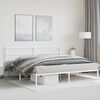 vidaXL Metal Bed Frame without Mattress with Headboard White 183x213cm