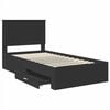 vidaXL Bed Frame Black and Silver 90 x 200 cm Engineered Wood