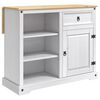 vidaXL Kitchen Island Set 2 pcs White and Honey Wax 112 x 70 x 91.5 cm