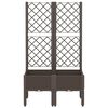 vidaXL Garden Planter with Trellis Brown 80x40x142 cm PP