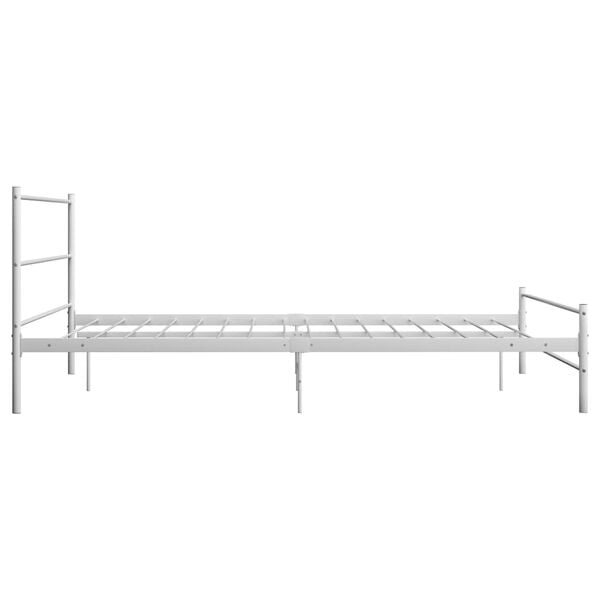 vidaXL Bed Frame without Mattress White Metal 140x200 cm