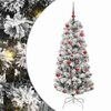 vidaXL Artificial Hinged Christmas Tree Green and White 150 cm