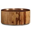 vidaXL Coffee Table Solid Acacia Wood and Steel 68 cm