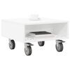 vidaXL Side Table with Wheels White 50.5 x 50 x 30 cm Engineered Wood