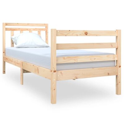 vidaXL Bed Frame 75x190 cm Small Single Solid Wood