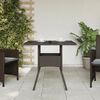 vidaXL Garden Table with Glass Top Brown 80x80x75 cm Poly Rattan