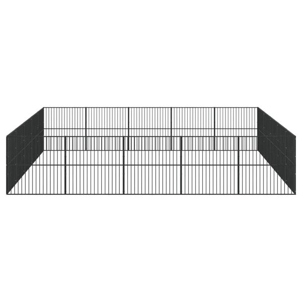 vidaXL Dog Playpen 20 Panels Black Galvanised Steel
