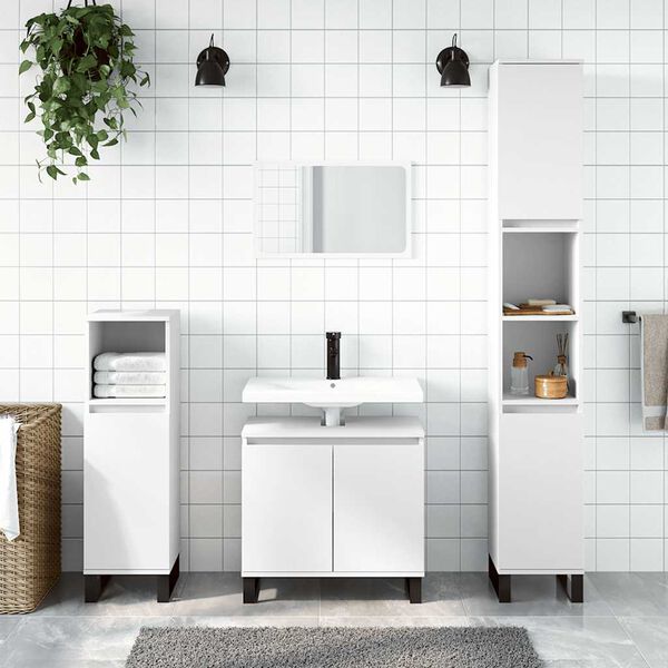 vidaXL Bathroom Cabinet White 58x33x60 cm Engineered Wood