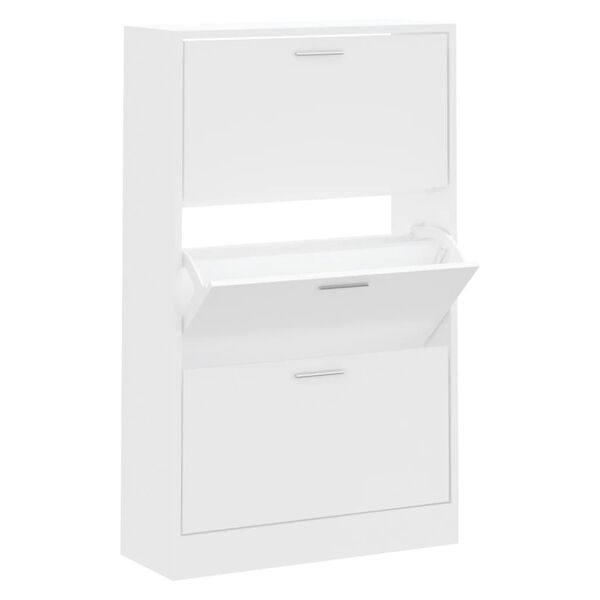 vidaXL Shoe Cabinet White 63x24x103 cm Engineered Wood