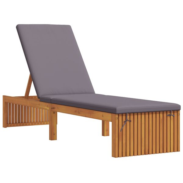 vidaXL Sun Lounger Reclining Brown 200 x 55 x 94cm Solid Acacia wood